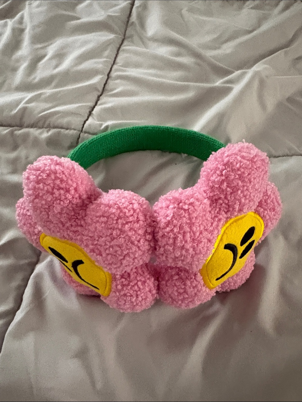 Plush Pink & Green Headband Like New